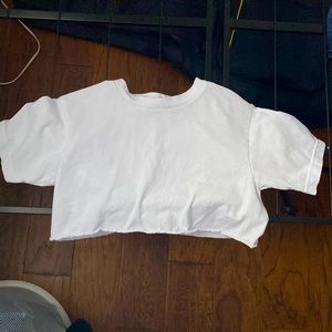 Plain White cropped T-shirt